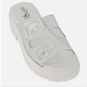 Ladies Clear Platform Sandals sz 8